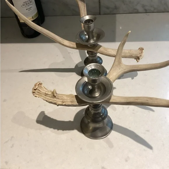 Pewter Antler Candle Holders - Picture 4 of 8
